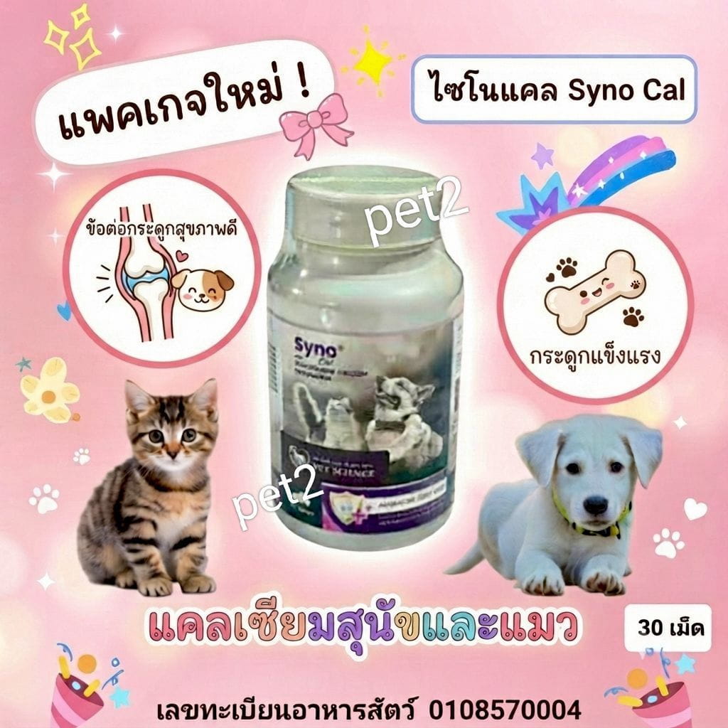 ภาพรวม นวัตกรรมอาหารเสริมแคลเซียมและบำรุงข้อต่อ SYNO-CAL เสริมสร้างกระดูก ฟัน และข้อต่อสุนัขและแมวอย่างสมบูรณ์