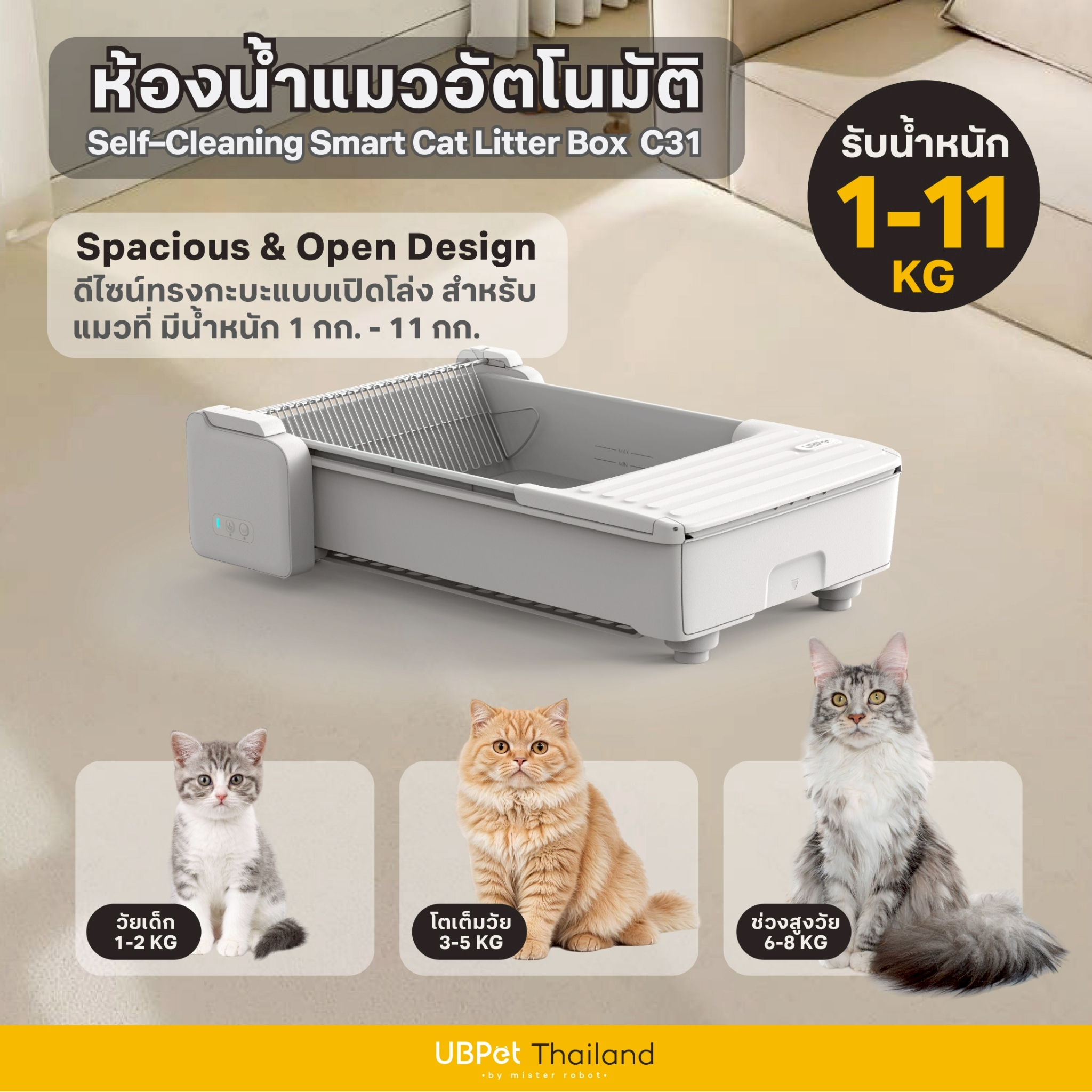ระบบคราดคู่ Triple Motor Dual Rake เซนเซอร์ Gravity Sensor และการจัดการผ่านแอปพลิเคชัน