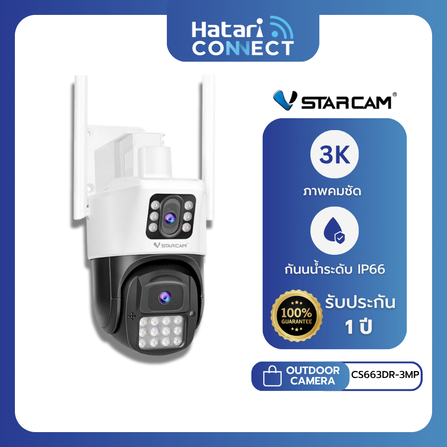 สปอตไลต์ภาพสีกลางคืน ลำโพง 2W พอร์ตสาย LAN และมาตรฐานกันน้ำ IP66