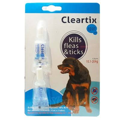Cleartix Spot On for Dogs (เคลียร์ติ๊กซ์ สปอต ออน ยาหยดหลังป้องกันและกำจัดเห็บหมัดสำหรับสุนัขโดยเฉพาะ)