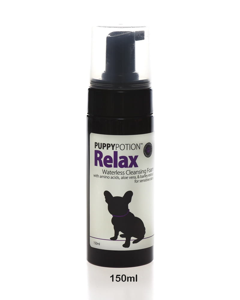 Puppy Potion Relax Waterless Cleansing Foam (ปั๊ปปี้ โพชั่น โฟมล้างหน้าและอาบแห้ง สูตรผ่อนคลายสำหรับสัตว์เลี้ยงผิวแพ้ง่าย)