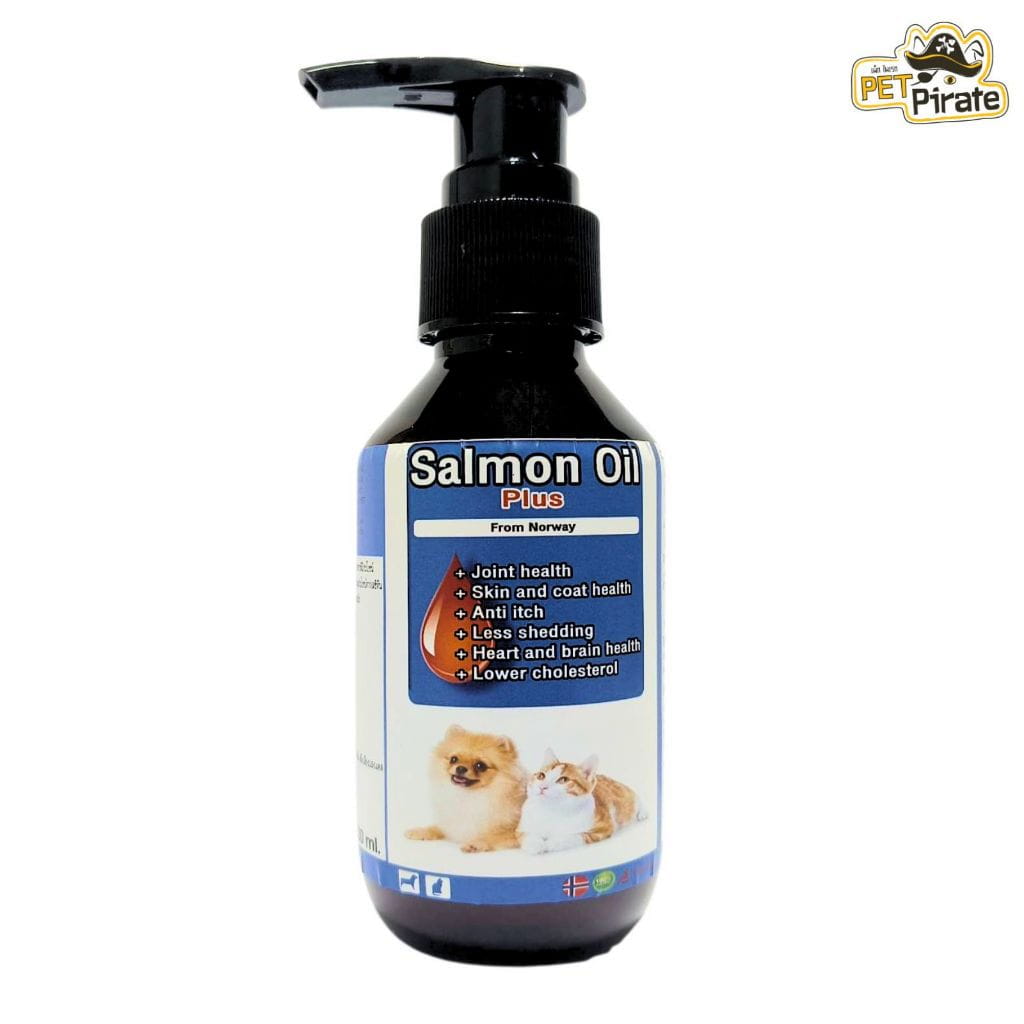 Salmon Oil Plus Pure Salmon & Omega 3-6-9 Fatty Acid Supplement for Dogs and Cats (แซลมอน ออยล์ พลัส น้ำมันปลาแซลมอนบริสุทธิ์ผสมกรดไขมันจำเป็นบำรุงขนและผิวหนังสำหรับสุนัขและแมว)