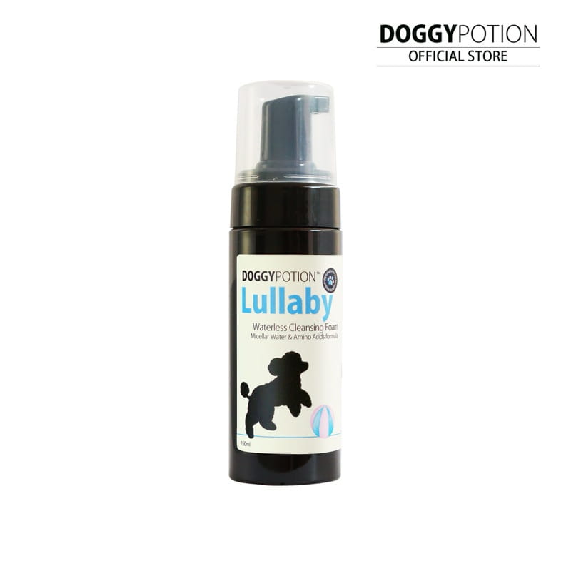 Doggy Potion Lullaby Waterless Cleansing Foam (ด็อกกี้ โพชั่น โฟมล้างหน้าและอาบแห้ง สูตรลาลาบาย กลิ่นแป้งเด็ก)