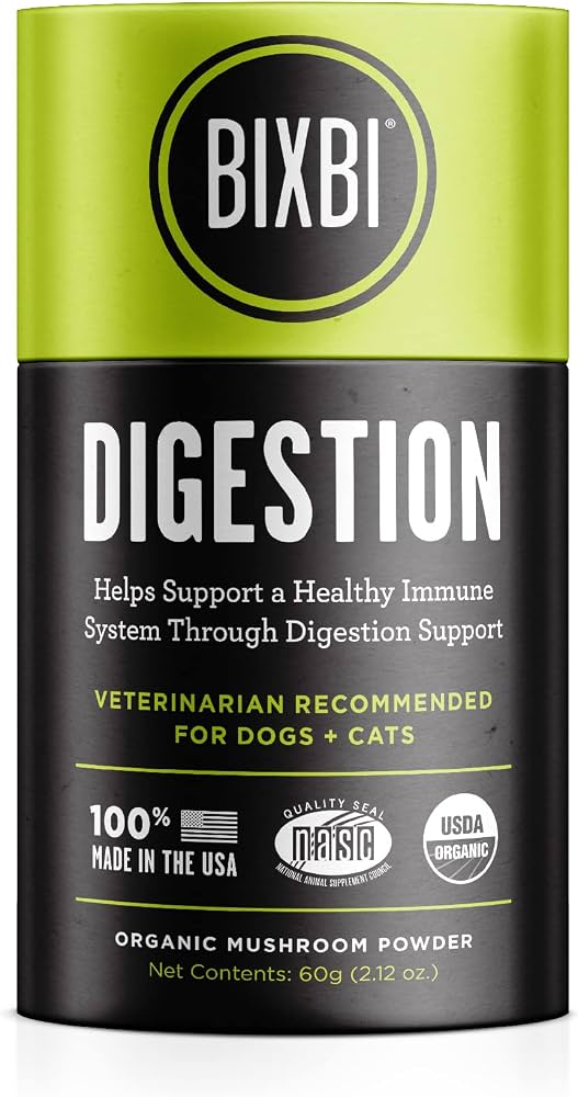 BIXBI Organic Pet Superfood Digestion Daily Dog & Cat Mushroom Supplement (บิกซ์บี ไดเจสชัน ผงเห็ดออร์แกนิกซูเปอร์ฟู้ดช่วยย่อยและปรับสมดุลลำไส้สำหรับสุนัขและแมว)