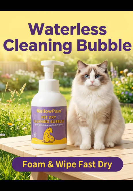 MellowPaw No-Rinse Plant-Based Shampoo Foam (เมลโลว์พอว์ โฟมแชมพูอาบแห้งสูตรพืชธรรมชาติ อ่อนโยนไม่ต้องล้างน้ำ)