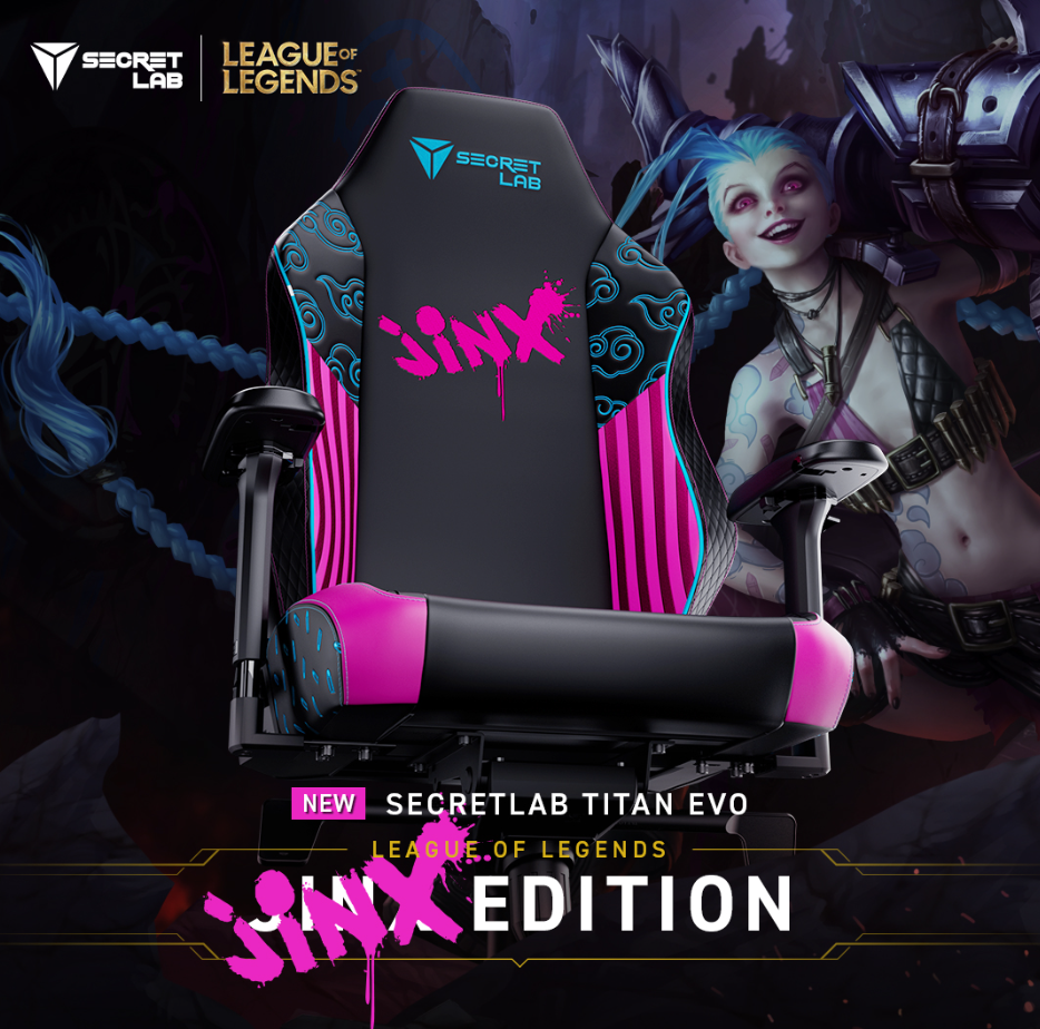 Secretlab TITAN Evo Ergonomic Chair — League of Legends Jinx Edition